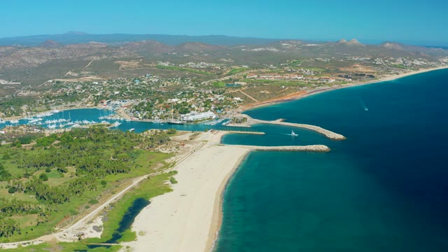SAN JOSE DEL CABO BCS MEXICO-2020: Coastal Beach with Marina and Hills