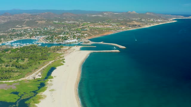 SAN JOSE DEL CABO BCS MEXICO-2020: Sandy Beach and Harbor Coastal Scene