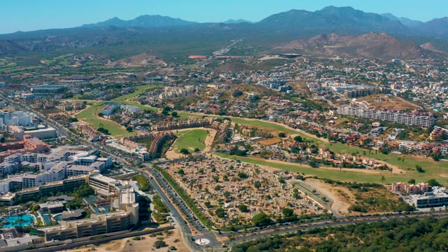 SAN JOSE DEL CABO BCS MEXICO-2020: Residential Neighborhood with Golf Courses and Mountain Backdrop
