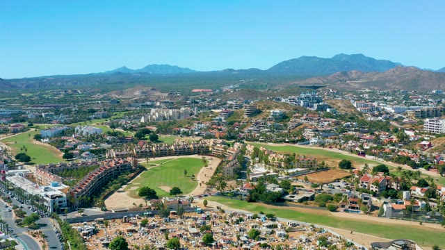 SAN JOSE DEL CABO BCS MEXICO-2020: Residential Neighborhood with Golf Course and Distant Mountains