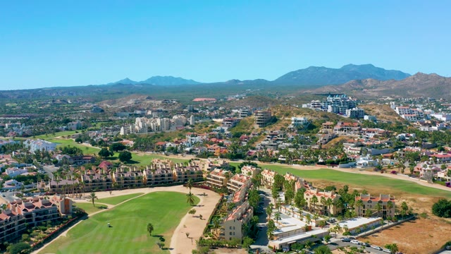 SAN JOSE DEL CABO BCS MEXICO-2020: Golf Course and Residential Neighborhood with Mountain Backdrop
