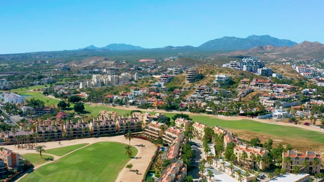 SAN JOSE DEL CABO BCS MEXICO-2020: Aerial View of Residential Area and Golf Course