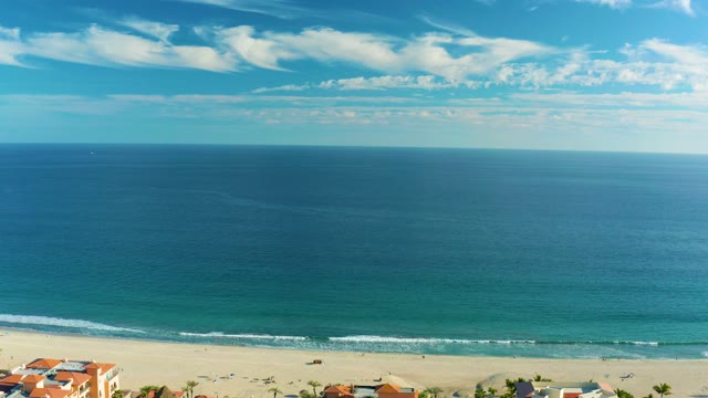 SAN JOSE DEL CABO BCS MEXICO-2020: Coastal View Transition From Buildings to Open Beach