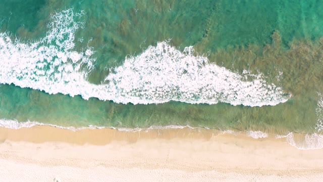 SAN JOSE DEL CABO BCS MEXICO-2020: Waves Rolling Onto Sandy Beach From Overhead
