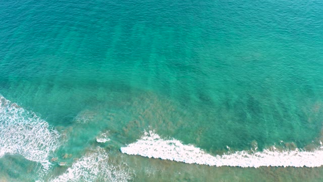 SAN JOSE DEL CABO BCS MEXICO-2020: Ocean Waves Breaking in Turquoise Water From Above