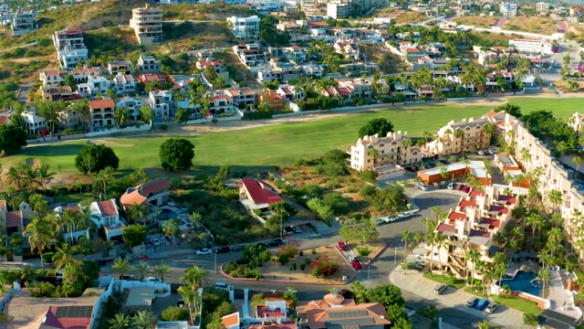 SAN JOSE DEL CABO BCS MEXICO-2020: Residential Neighborhood with Green Field and Hilly Backdrop