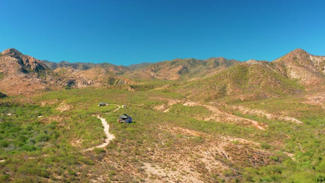 CABO PULMO BCS MEXICO-2020: Vehicles Driving on a Desert Mountain Trail