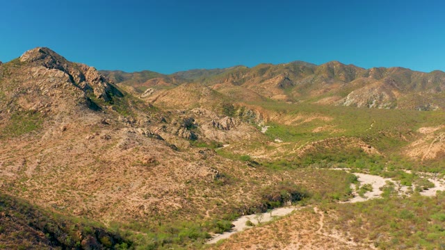 CABO PULMO BCS MEXICO-2020: Arid Mountain Valley with Winding Dirt Path