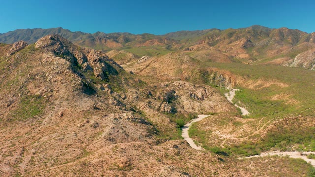 CABO PULMO BCS MEXICO-2020: Winding Mountain Road Through Rugged Terrain