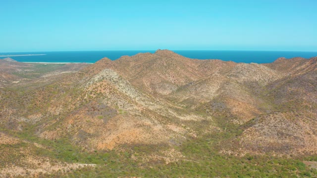 CABO PULMO BCS MEXICO-2020: Windy Mountain Ridges with Ocean in Background