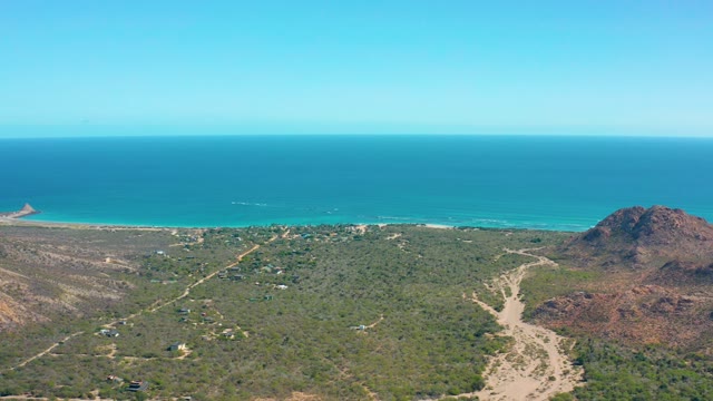 CABO PULMO BCS MEXICO-2020: Coastal Landscape with Winding Dirt Road and Ocean