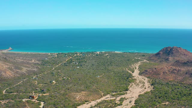 CABO PULMO BCS MEXICO-2020: Coastal Landscape with Ocean and Dirt Roads