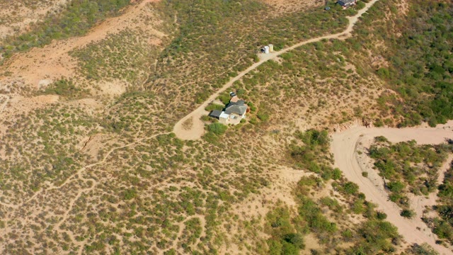 CABO PULMO BCS MEXICO-2020: Arid Hillside with House and Winding Dirt Roads