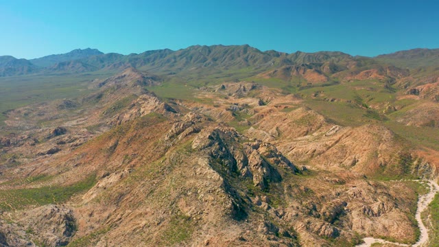 CABO PULMO BCS MEXICO-2020: Rugged Mountain Ridges with Winding Road