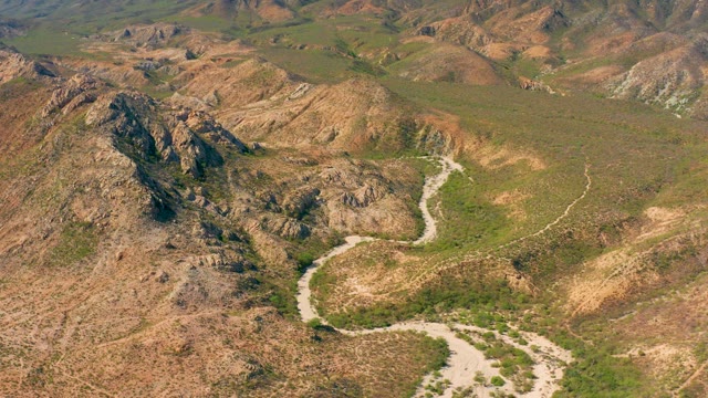 CABO PULMO BCS MEXICO-2020: Winding Mountain Road Through Rugged Terrain