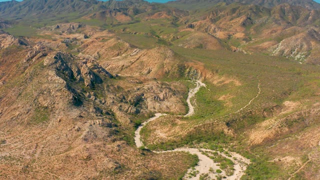 CABO PULMO BCS MEXICO-2020: Winding River Through Mountain Valley