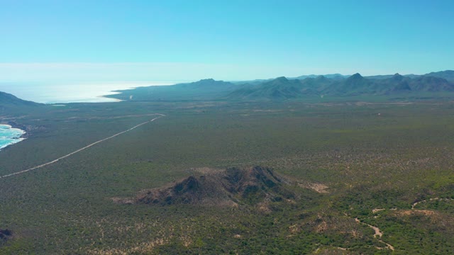 CABO PULMO BCS MEXICO-2020: Coastal Plain, Hill, and Distant Mountains Aerial