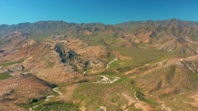 CABO PULMO BCS MEXICO-2020: Vehicle Traveling on Winding Mountain Road