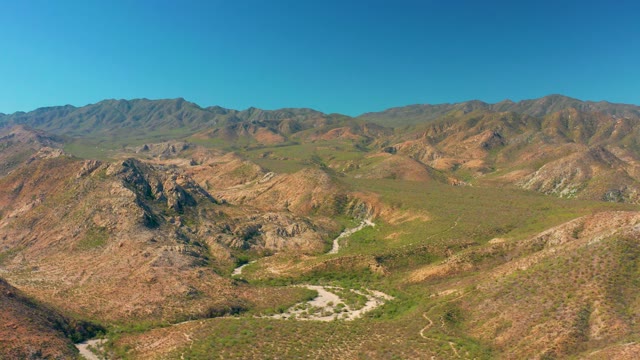 CABO PULMO BCS MEXICO-2020: Winding Mountain Road Through Rugged Terrain