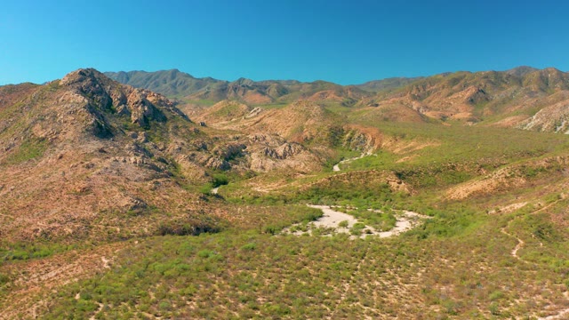 CABO PULMO BCS MEXICO-2020: Winding Mountain Road in Arid Landscape