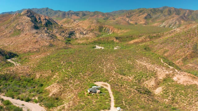 CABO PULMO BCS MEXICO-2020: Vehicle Traveling on a Mountain Dirt Road