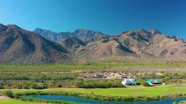 LORETO BCS MEXICO-2020: Riverside Green Fields with Mountain Backdrop