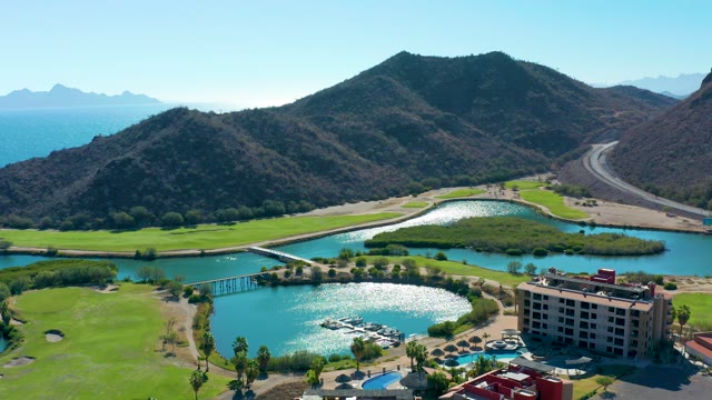 LORETO BCS MEXICO-2020: Golf Course and Hotel by Shimmering Lagoon
