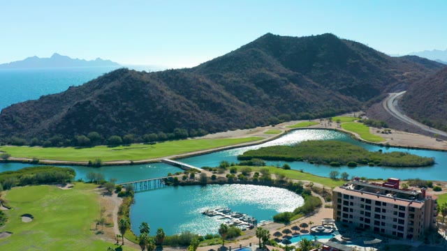LORETO BCS MEXICO-2020: Golf Course, Lake, and Mountain Landscape