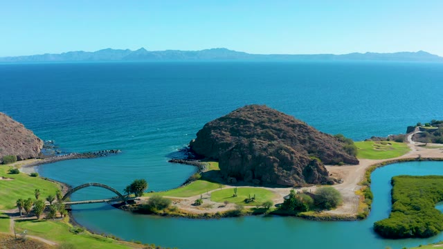 LORETO BCS MEXICO-2020: Coastal Landscape with Bridge and Ocean Waves