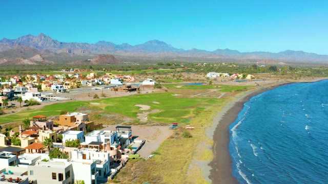 LORETO BCS MEXICO-2020: Coastal Residential Area with Green Field and Sandy Shore