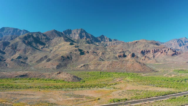 LORETO BCS MEXICO-2020: Mountain Valley with Winding Road and Greenery