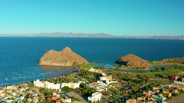 LORETO BCS MEXICO-2020: Coastal Town with Rocky Outcrops and Calm Ocean