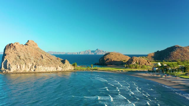 LORETO BCS MEXICO-2020: Coastal Scene with Gradually Calming Ocean Waves