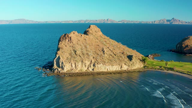 LORETO BCS MEXICO-2020: Gentle Ocean Waves Lapping at Rocky Shoreline