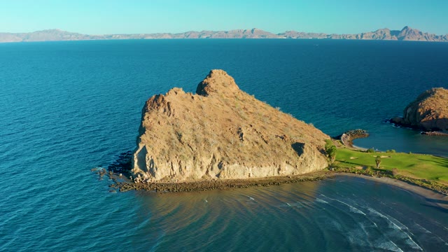 LORETO BCS MEXICO-2020: Coastal Rock Formation with Shifting Ocean Waves