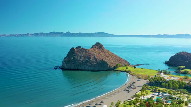 LORETO BCS MEXICO-2020: Rocky Island and Sandy Shore From Above