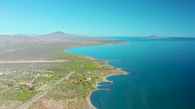 LORETO BCS MEXICO-2020: Coastal Road and Beach with Shifting Shoreline