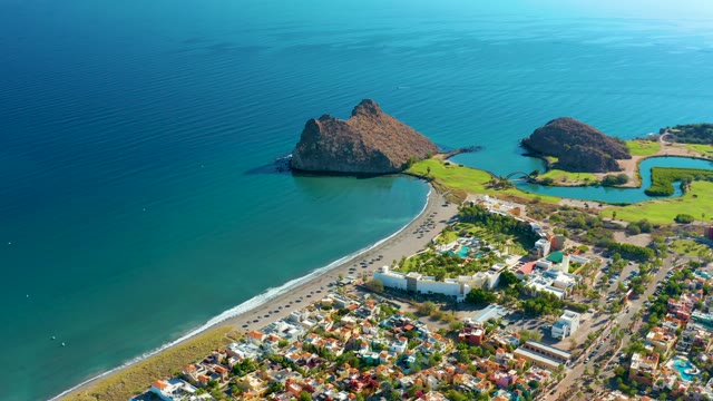 LORETO BCS MEXICO-2020: Gentle Ocean Waves and Coastal Road Traffic