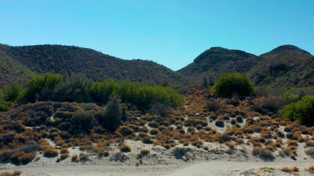LORETO BCS MEXICO-2020: Aerial Ascent Over a Valley Between Hills