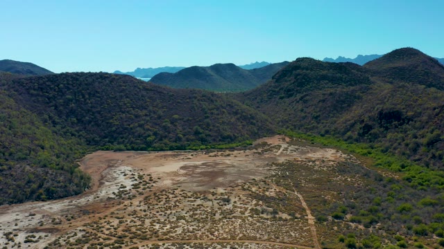 LORETO BCS MEXICO-2020: Arid Valley with Distant Water and Mountain Ranges