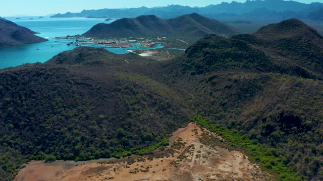 LORETO BCS MEXICO-2020: Coastal Mountain Landscape with Forested Hills and Ocean