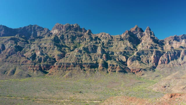 LORETO BCS MEXICO-2020: Layered Mountain Rock Formations in Arid Terrain