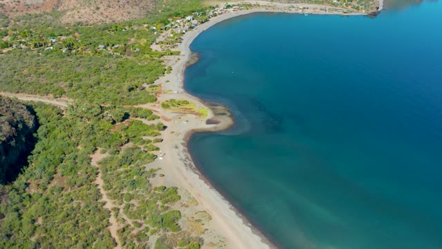 LORETO BCS MEXICO-2020: Coastal Road with Moving Vehicle and Shifting Bay Waters
