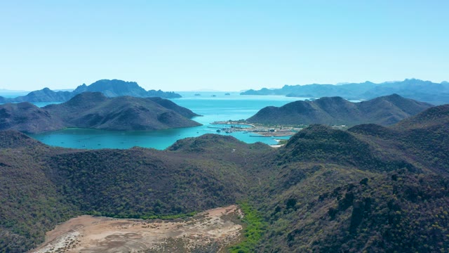 JUNCALITO BCS MEXICO-2020: Hills and Turquoise Bay in Coastal Landscape