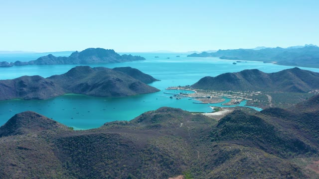 JUNCALITO BCS MEXICO-2020: Coastal Bay and Mountainous Shoreline with Small Settlement