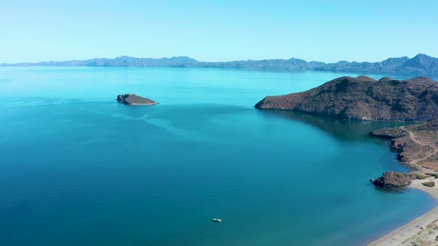 JUNCALITO BCS MEXICO-2020: Coastal Bay with Rocky Island and Gentle Waves