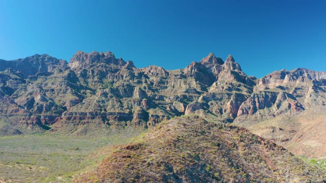 JUNCALITO BCS MEXICO-2020: Rugged Layered Mountain Range in Arid Landscape