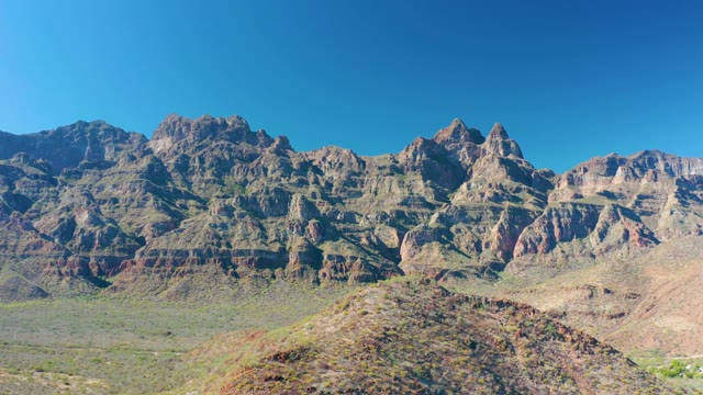 JUNCALITO BCS MEXICO-2020: Stratified Mountain Range with Arid Valley and Clear Sky