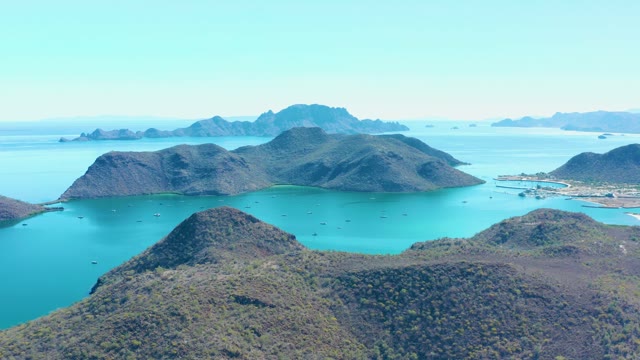 JUNCALITO BCS MEXICO-2020: Island Bay with Turquoise Waters and Distant Peaks