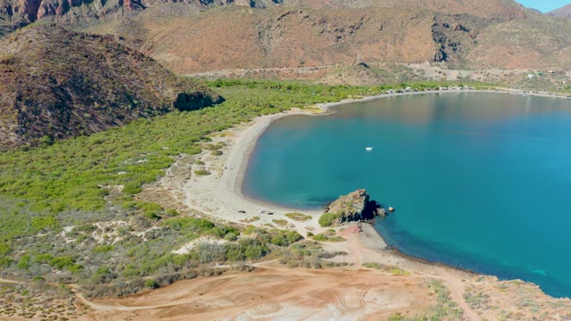 JUNCALITO BCS MEXICO-2020: Sandy Cove with Turquoise Waters and Rocky Hills